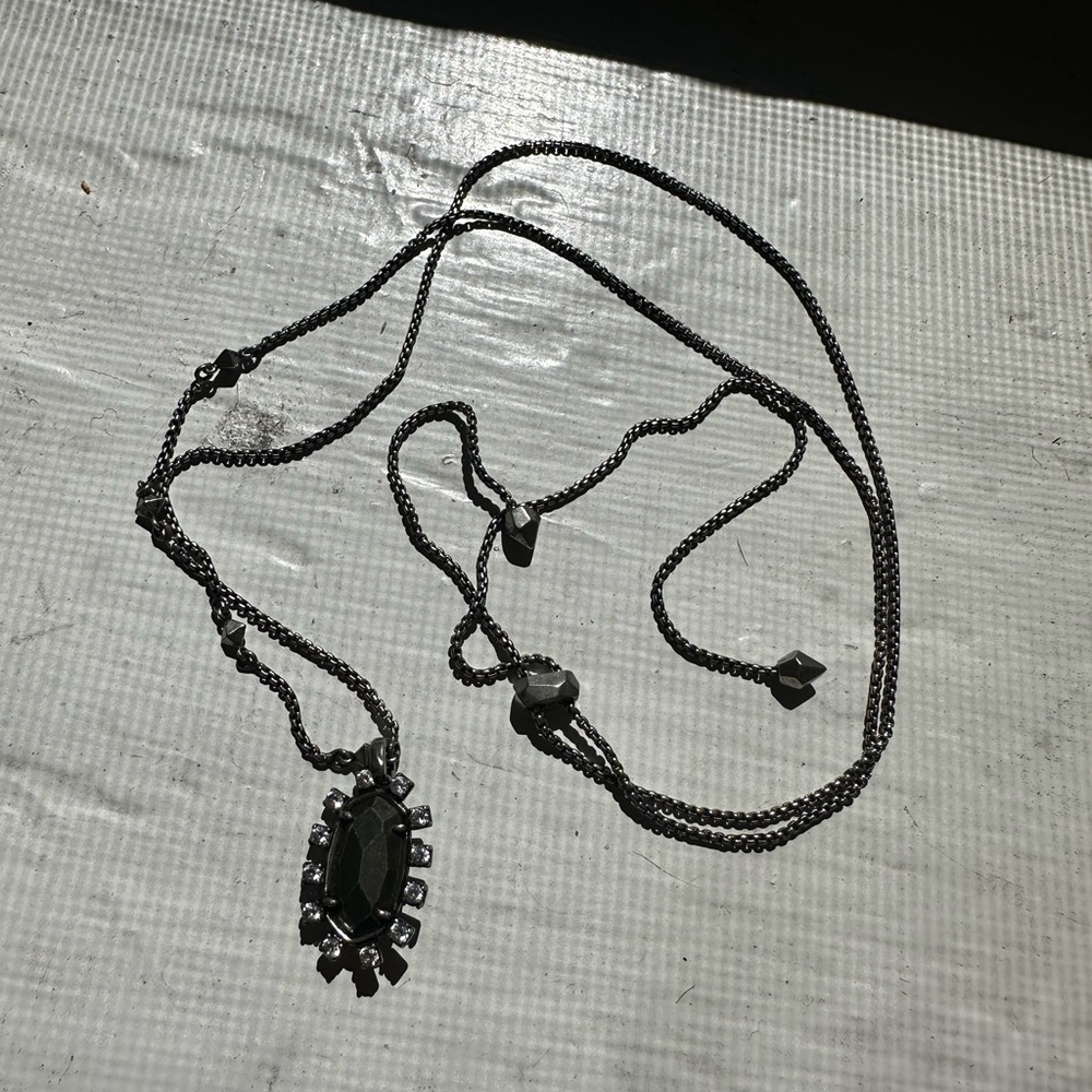 Kendra Scott graphite colored gemstone adjustable necklace